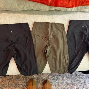 3 Pairs Lululemon Align high rise leggings size 6